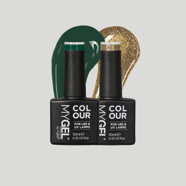 Mylee Christmas Tree LED/UV Gel Nail Polish Duo - 2x10ml – Long Lasting At Home Manicure/Pedicure, High Gloss And Chip Free Wear Nail Varnish