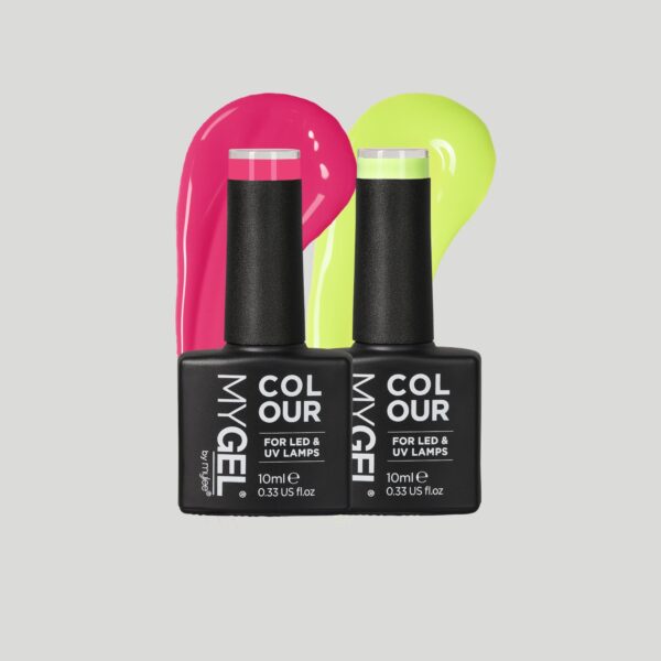 Mylee Rave On LED/UV Gel Nail Polish Duo - 2x10ml - Long Lasting At Home Manicure/Pedicure, High Gloss And Chip Free Wear Nail Varnish