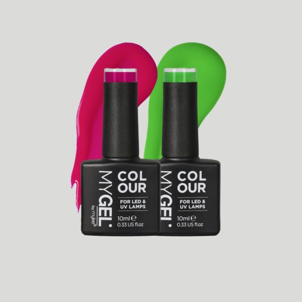 Mylee Watermelon Punch LED/UV Gel Nail Polish Duo - 2x10ml - Long Lasting At Home Manicure/Pedicure, High Gloss And Chip Free Wear Nail Varnish