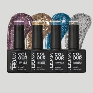 Mylee Glitterati LED/UV Gel Nail Polish Quad - 4x10ml - Long Lasting At Home Manicure/Pedicure, High Gloss And Chip Free Wear Nail Varnish