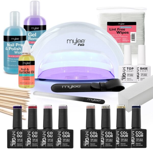 Mylee The Full Works Complete Gel Polish Kit (White) - Autumn/Winter (Worth £165) - Long Lasting At Home Manicure/Pedicure