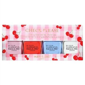 Nails.INC Check Please Cherry-Scented 4-Piece Nail Polish Set